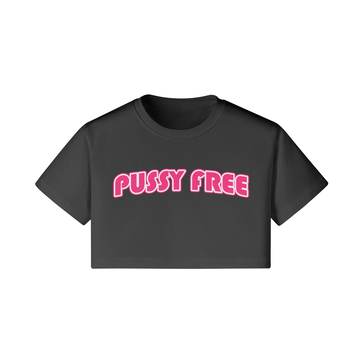 Pussy Free Print Crop Top